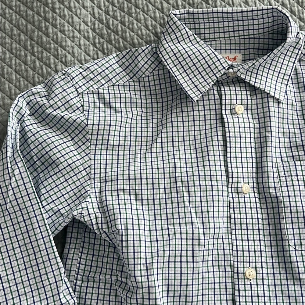 Cat & Jack Green and Navy Plaid Button Down Shirt